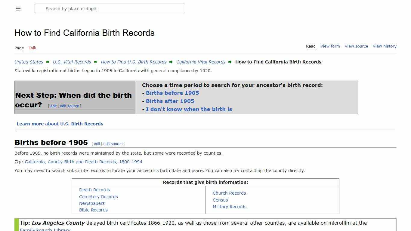 How to Find California Birth Records • FamilySearch